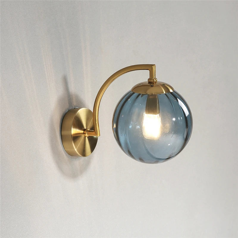 Applique Boule Verre Colorée – Déco Chic Chambre Salle de Bain