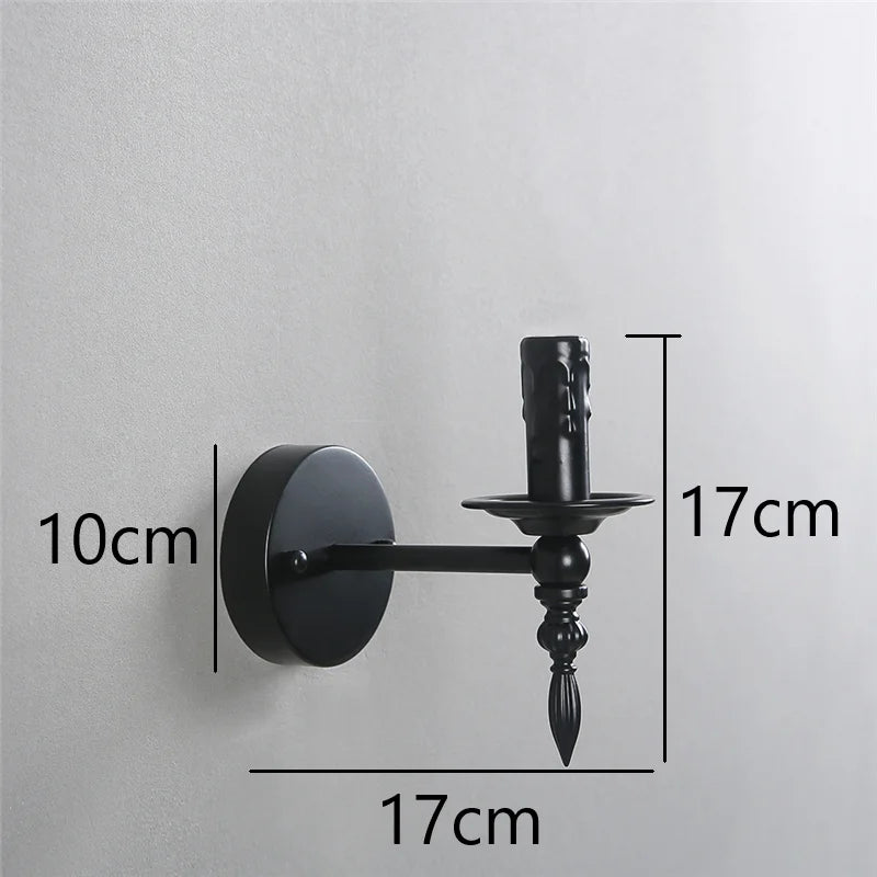 Applique Chandelier Fer Noir Rétro – Bras Courbé Style Victorien