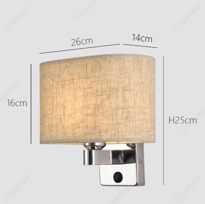 Applique Abat-Jour Tissu avec Interrupteur – Lumière Tamisée et Douce