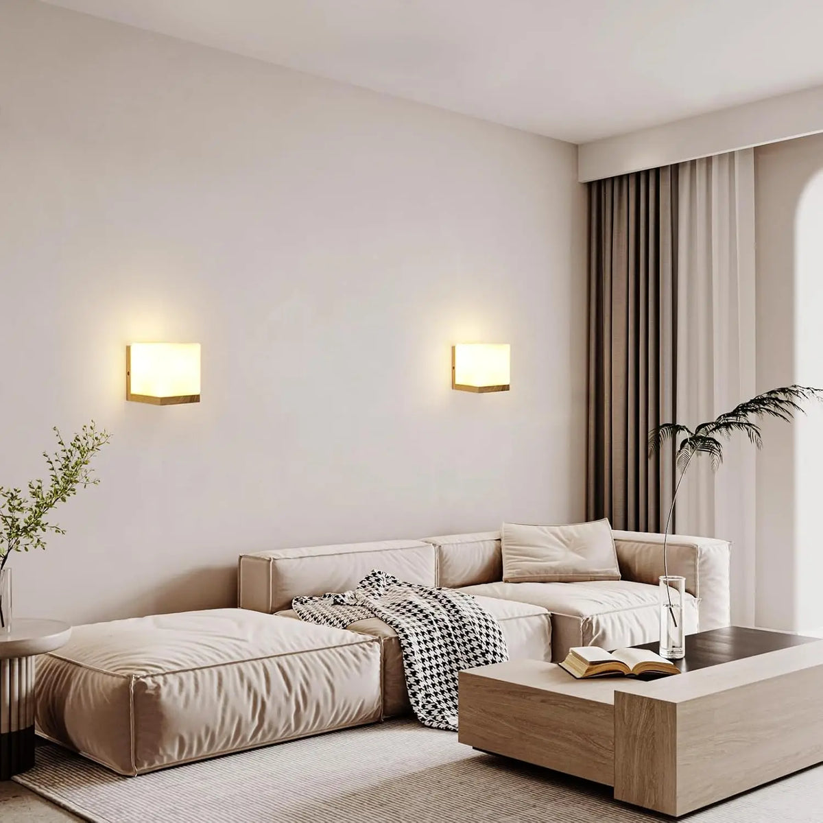 Applique Bois Carré Minimaliste Nordique – Chambre Couloir Hôtel