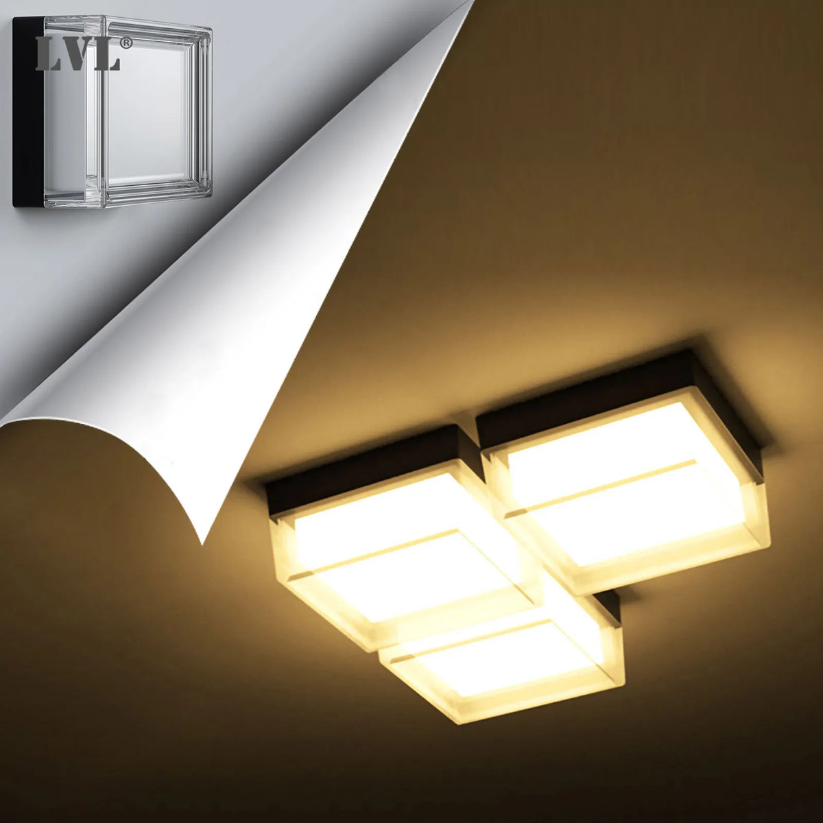 Applique LED Géométrique Ronde ou Carrée – Intérieur Extérieur