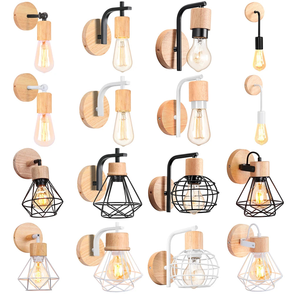Applique Bois et Fer Campagne Industrielle – Chambre Couloir