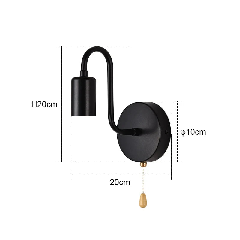 Applique Industrielle Noire – Style Nordique Épuré