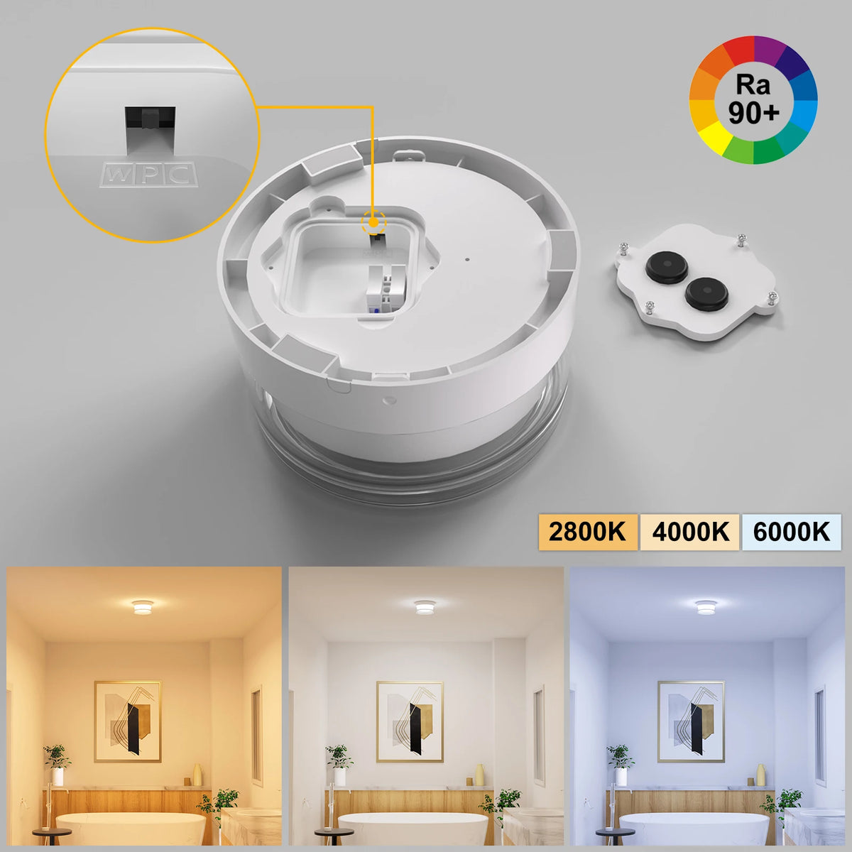 Applique LED Géométrique Ronde ou Carrée – Intérieur Extérieur