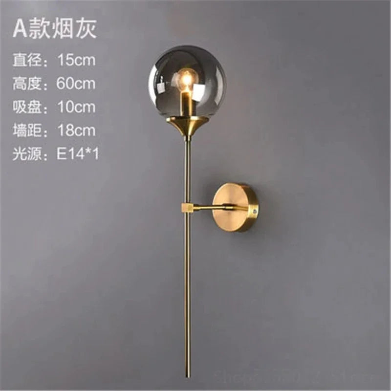 Applique Boule Verre Colorée – Déco Chic Chambre Salle de Bain