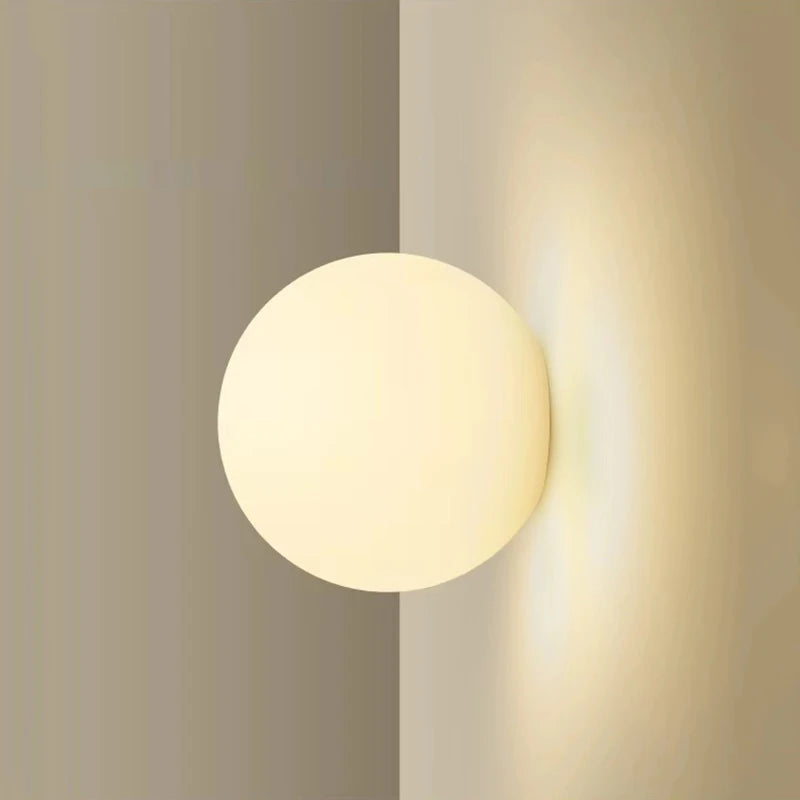 Applique Boule Verre Laiteux Français Bauhaus – Chambre Salle de Bain