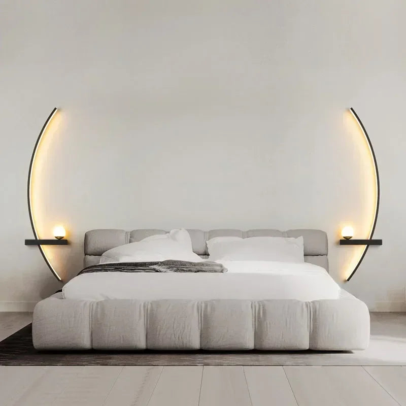 Applique LED Arc Aluminium – Chambre Salon Escalier Design