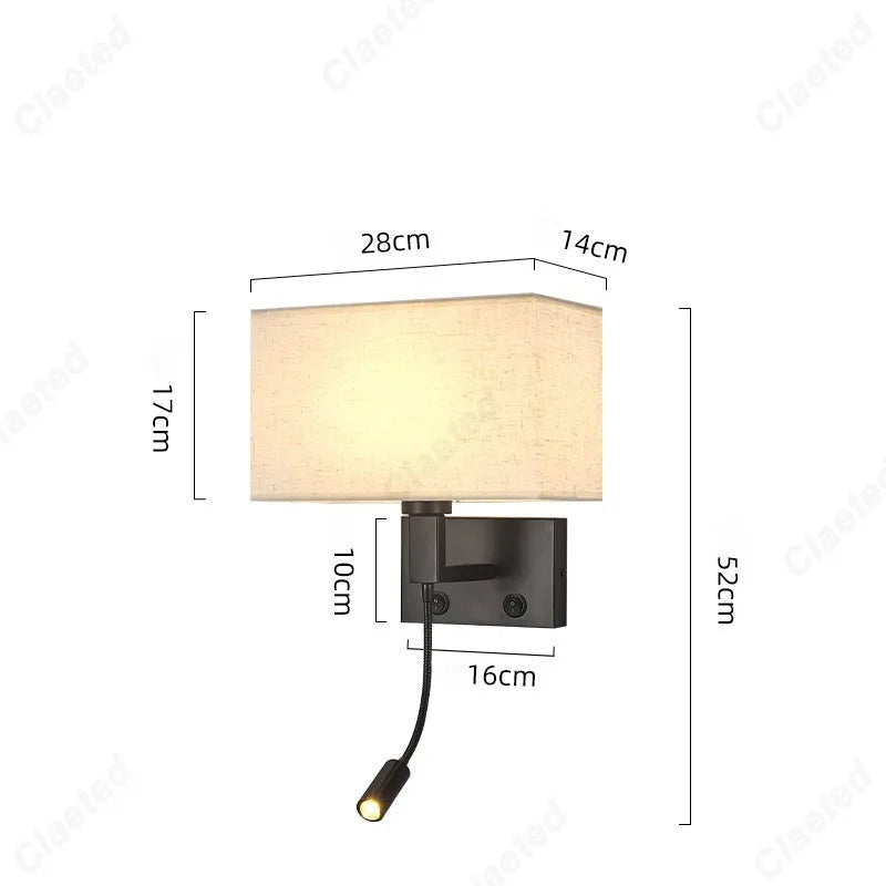 Applique Murale Orientable Abat-Jour Tissu – Chambre Salon Couloir