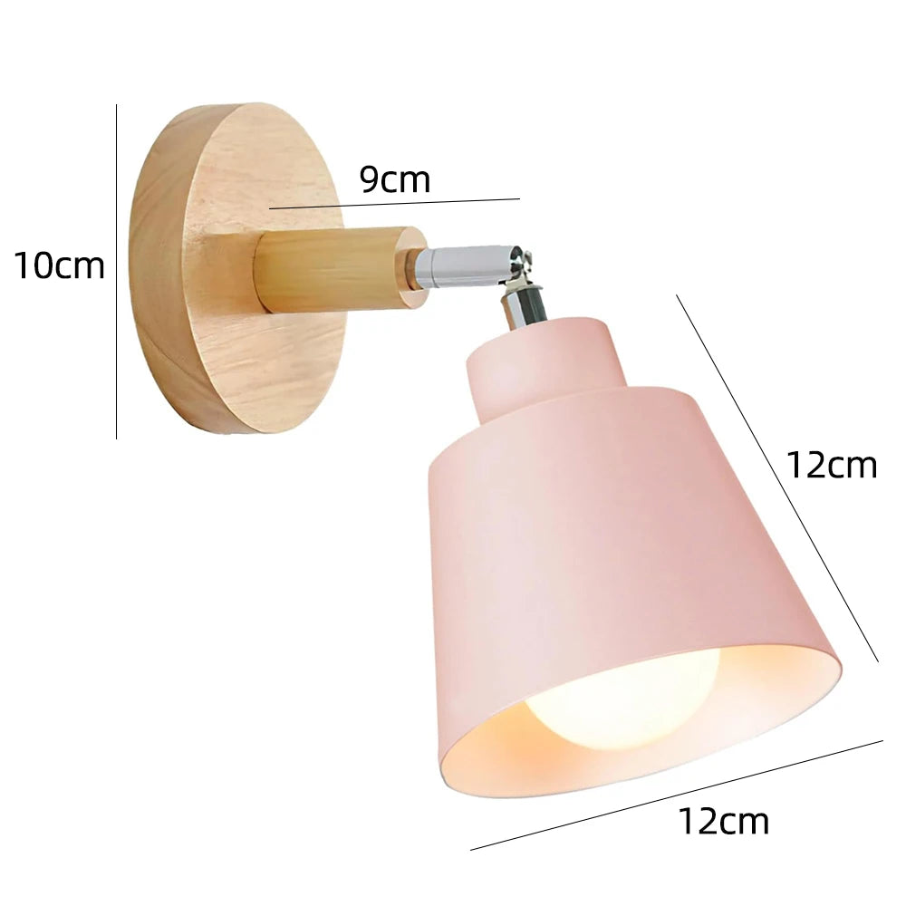 Wooden Wall Light Nordic Modern Bedroom Bedside Lamp Hallway Living Room Kitchen Industrial Wall Sconce E27 Home Decor Lighting