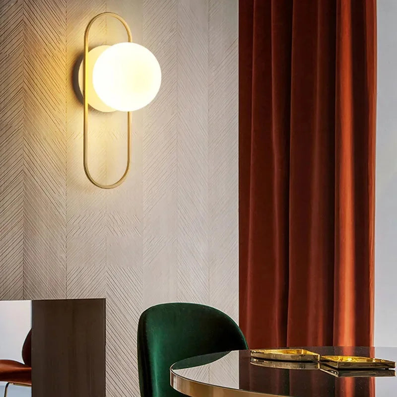 Applique Boule Dorée G9 – Chambre Salon Couloir Nordique
