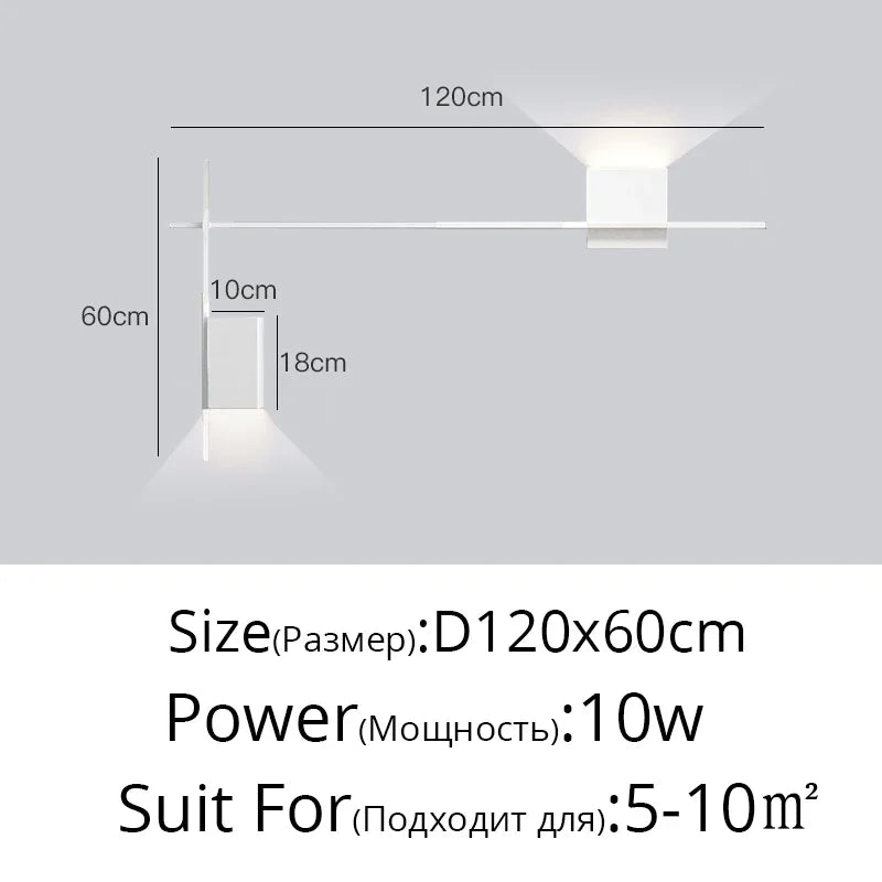 Applique Linéaire Fer Design Contemporain – Simple ou Double Tête