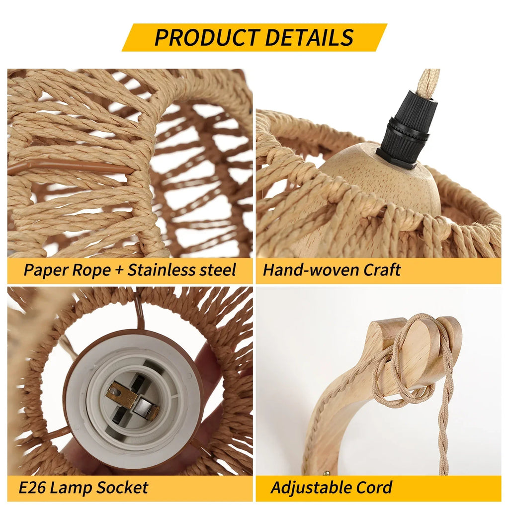 Applique Cylindrique Rotin & Bois Naturel – Lumière Filtrée Organique