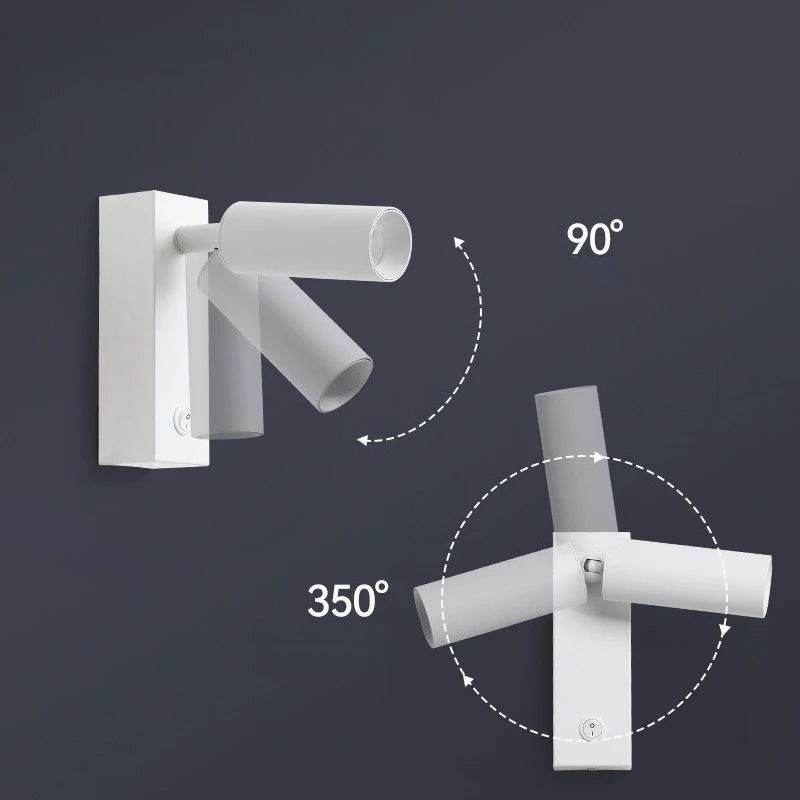 Applique LED Rotative Tactile USB – Lecture Salon Chambre Bureau