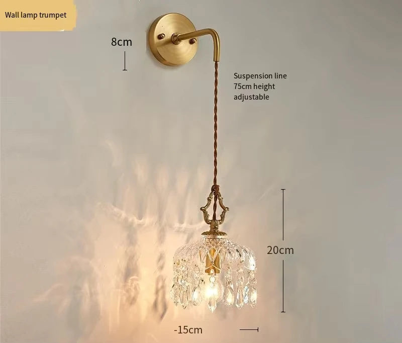 Applique Verre Cuivré Rétro Français – Ambiance Hôtel Couloir