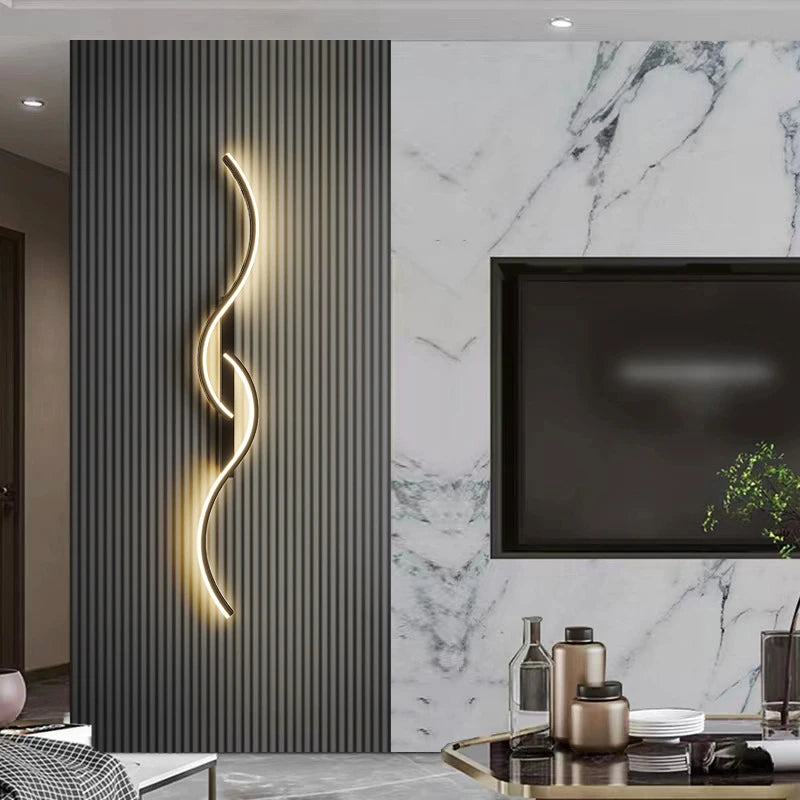 Applique LED Ondulée Aluminium – Chambre Salon Design Contemporain