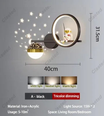 Applique Astronaute Projection Étoiles – Déco Créative Chambre Enfant