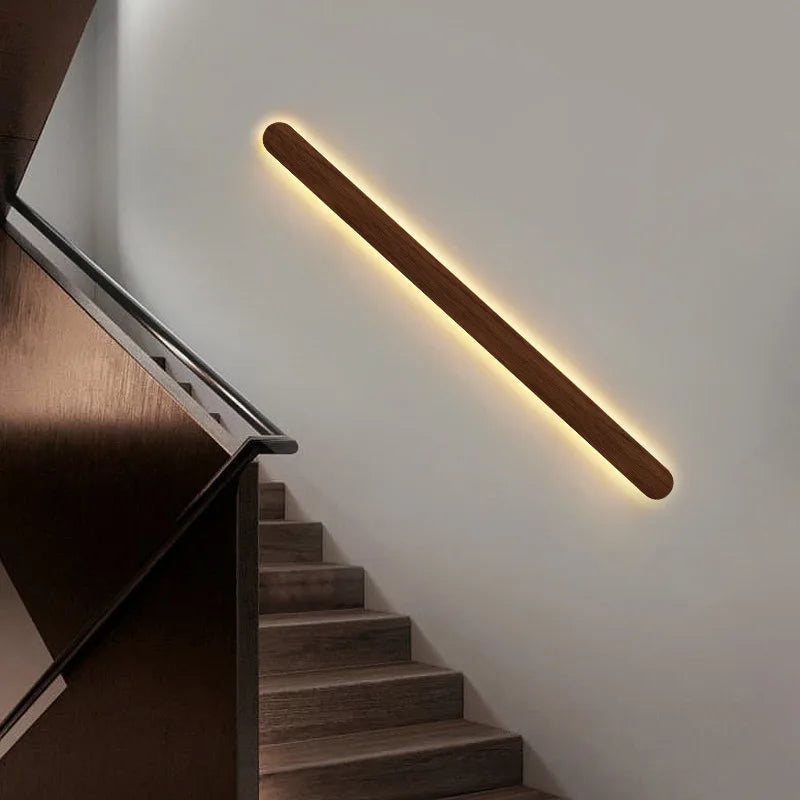 Applique Bois Linéaire LED Longue Bande – Chambre Salon Design