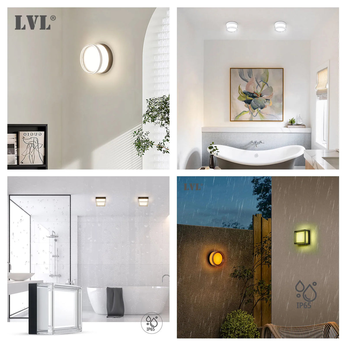 Applique LED Géométrique Ronde ou Carrée – Intérieur Extérieur