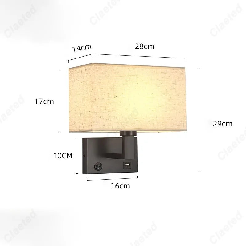 Applique Murale Orientable Abat-Jour Tissu – Chambre Salon Couloir