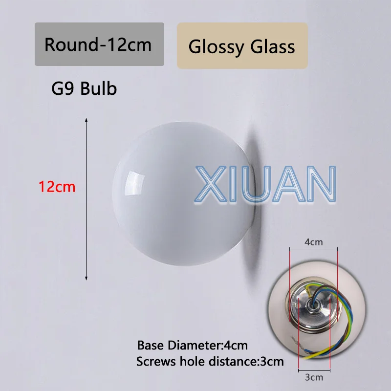 Applique Boule Verre Laiteux Français Bauhaus – Chambre Salle de Bain