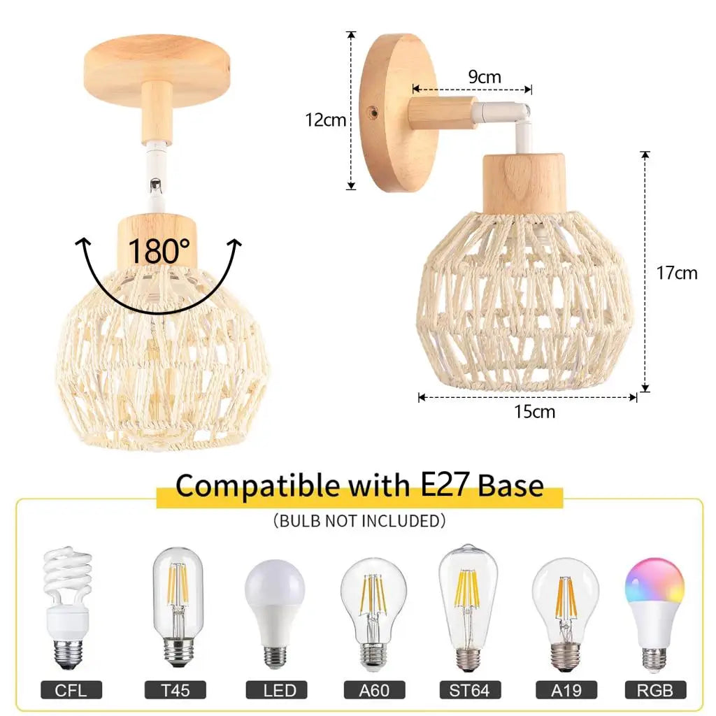 Applique Rotin Tressé – Lumière Cosy Esprit Nature