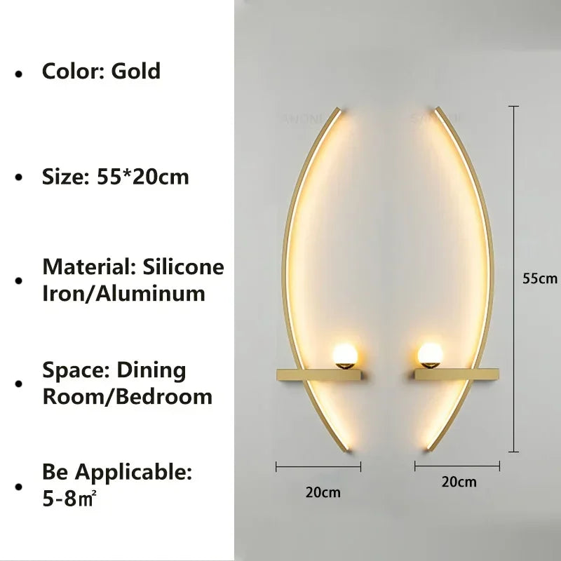 Applique LED Arc Aluminium – Chambre Salon Escalier Design