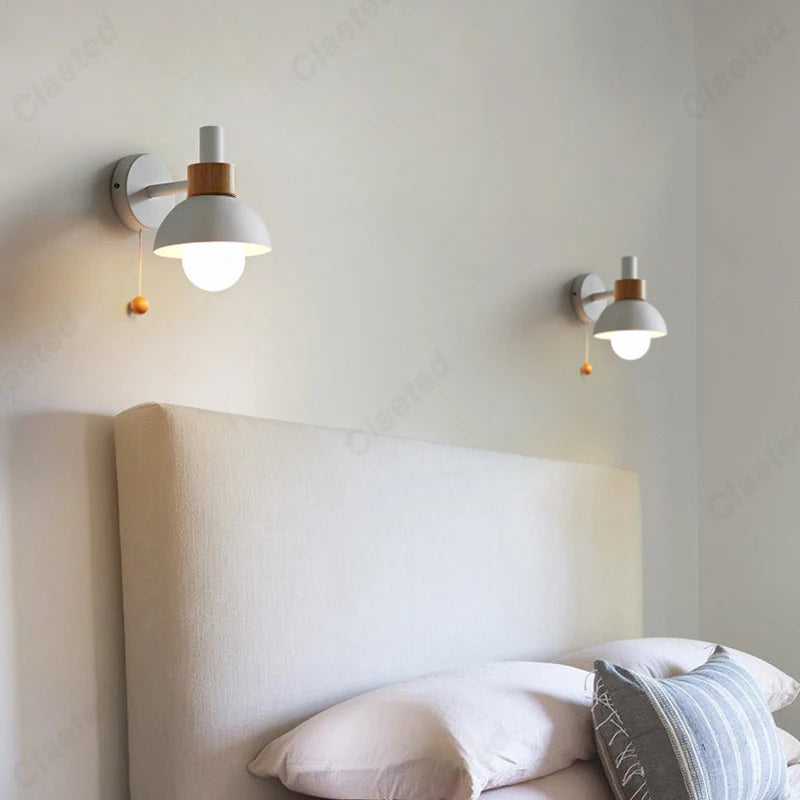 Applique Scandinave Colorée Interrupteur Tirette – Chambre Salon