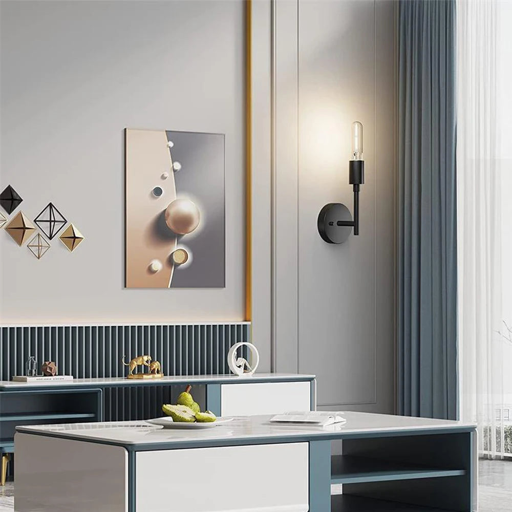 Applique Industrielle Noire Double Tête – Salon Chambre Couloir