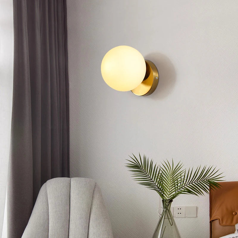 Applique Boule Dorée G9 – Chambre Salon Couloir Nordique