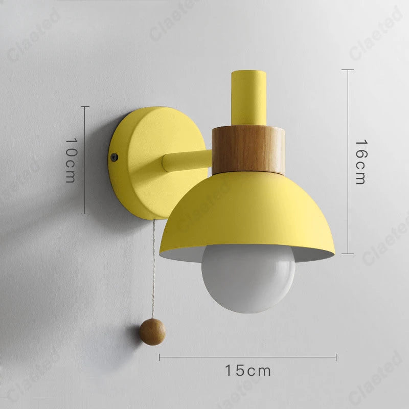 Applique Scandinave Colorée Interrupteur Tirette – Chambre Salon