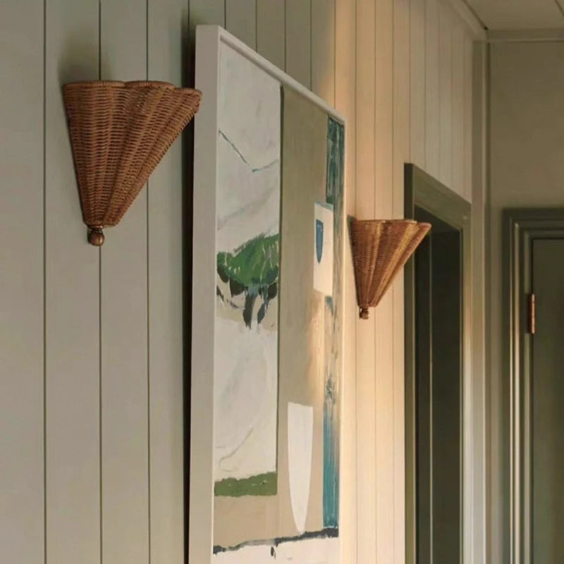 Applique Rotin Wabi-Sabi Japonais – Salon Restaurant Cosy