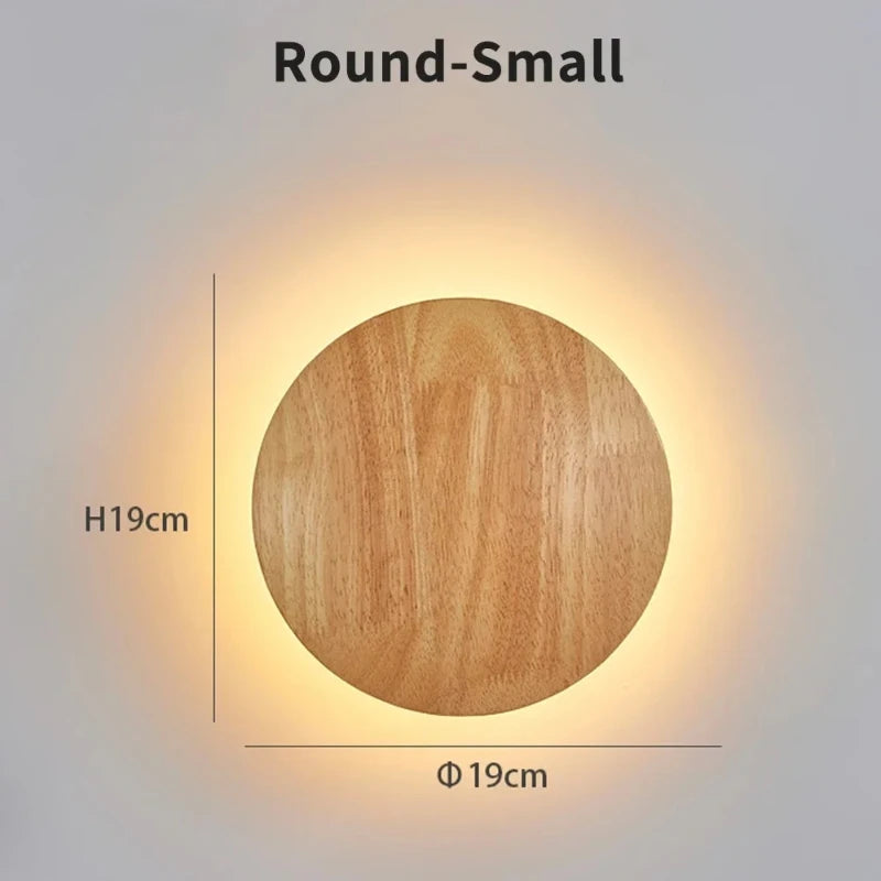 Applique Bois LED Ronde ou Ovale – Chambre Salon Bureau