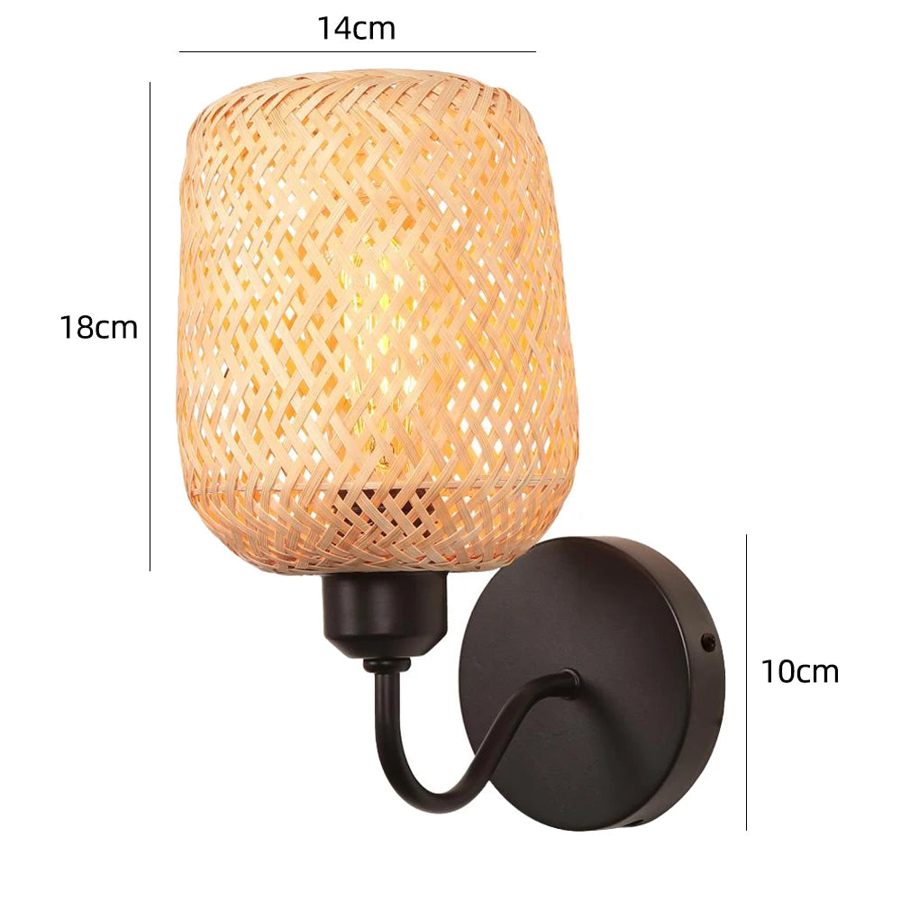Applique Corde Chanvre Abat-Jour Rétro – Chambre Salon Loft