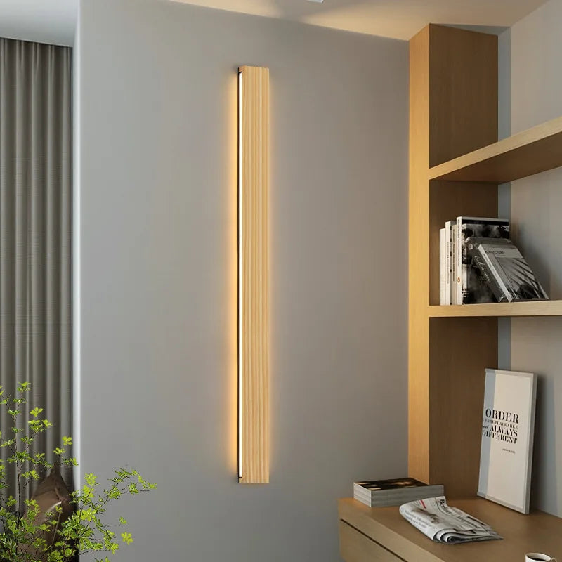 Applique Bois Linéaire LED Longue Bande – Chambre Salon Design