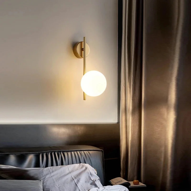 Applique Boule Dorée G9 – Chambre Salon Couloir Nordique