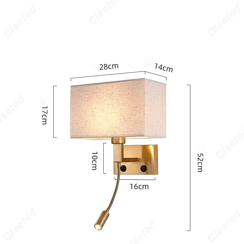 Applique Murale Orientable Abat-Jour Tissu – Chambre Salon Couloir