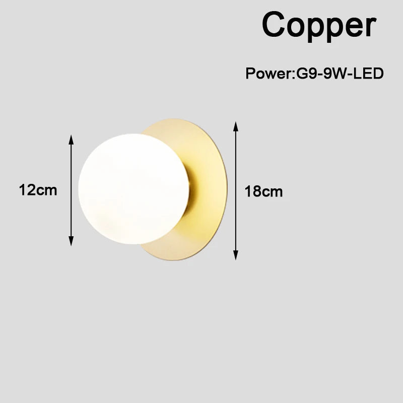 Applique Boule Dorée G9 – Chambre Salon Couloir Nordique