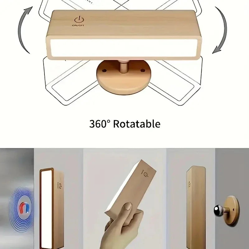 Applique Bois Sans Fil Rechargeable – Lecture Tête de Lit Chambre