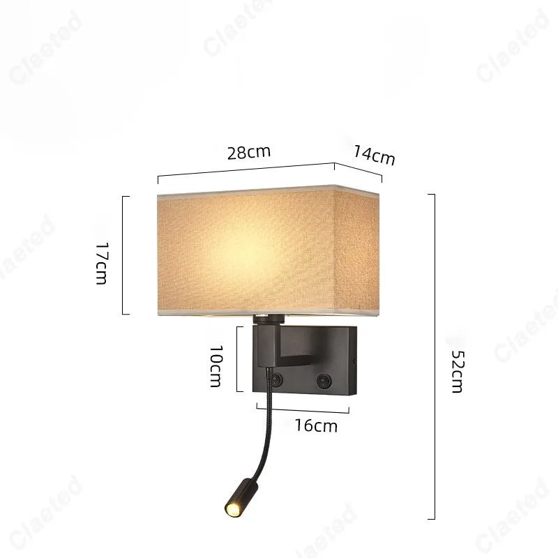 Applique Murale Orientable Abat-Jour Tissu – Chambre Salon Couloir