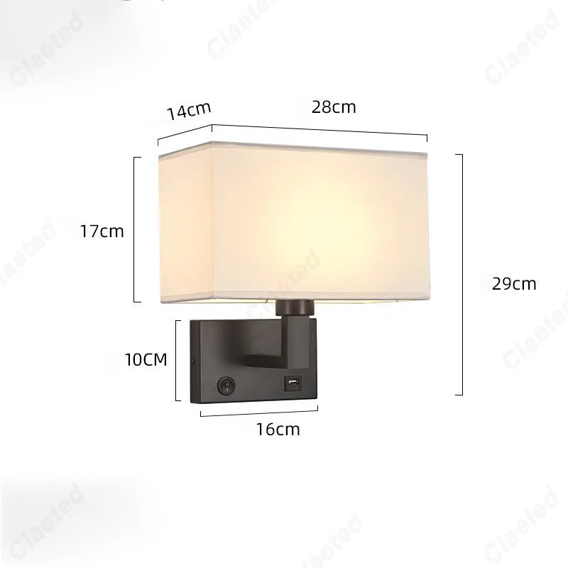 Applique Murale Orientable Abat-Jour Tissu – Chambre Salon Couloir