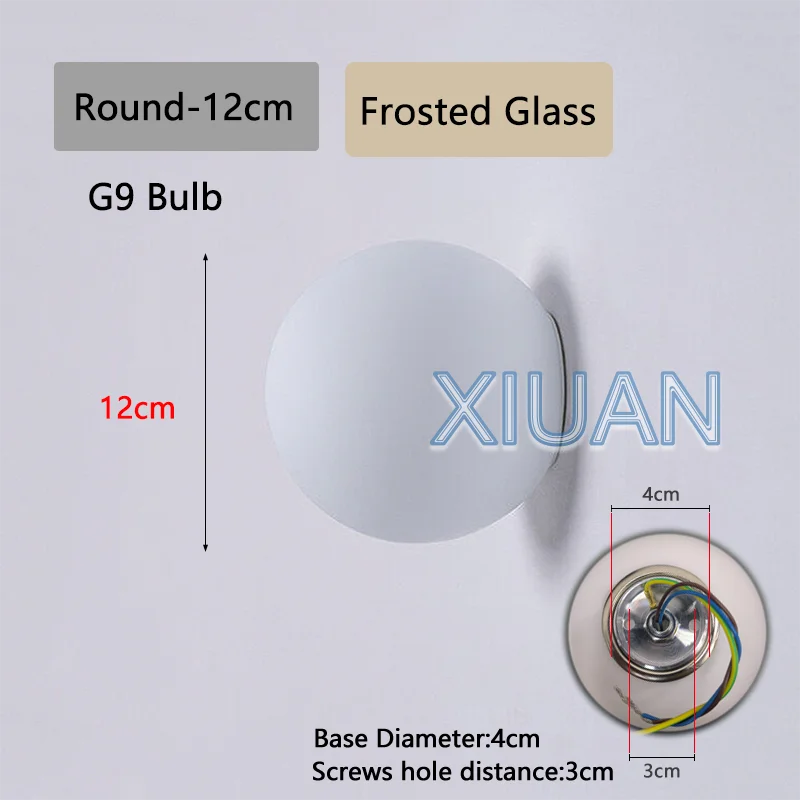 Applique Boule Verre Laiteux Français Bauhaus – Chambre Salle de Bain