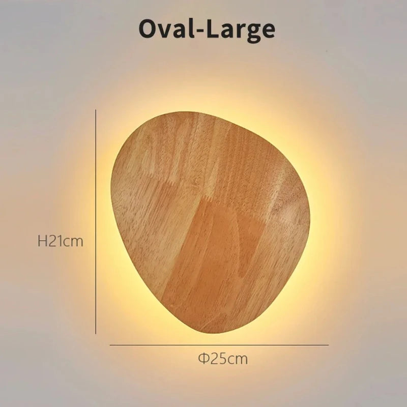 Applique Bois LED Ronde ou Ovale – Chambre Salon Bureau
