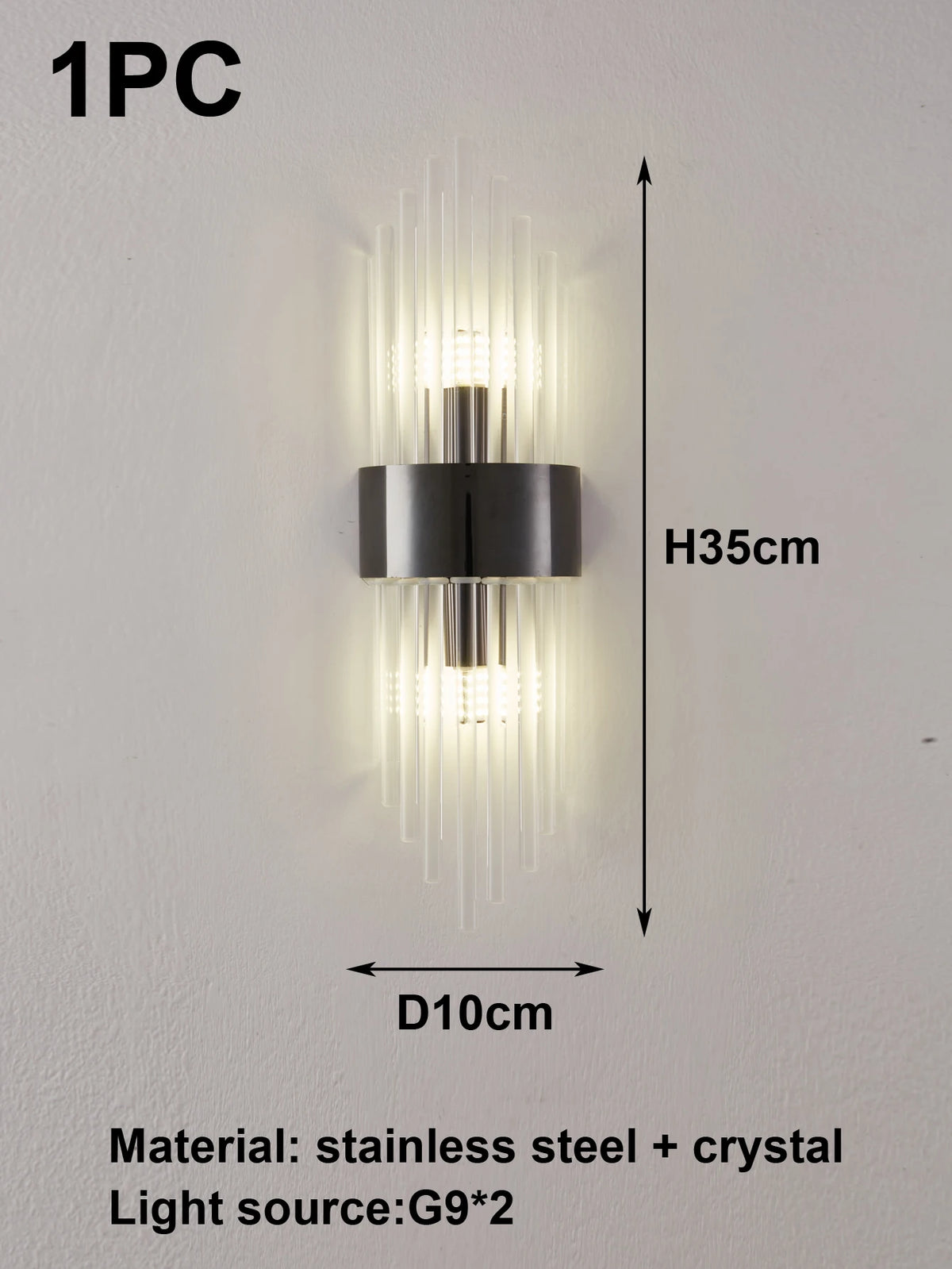 Applique Cristal Dorée G9 – Salon Chambre Style Luxe