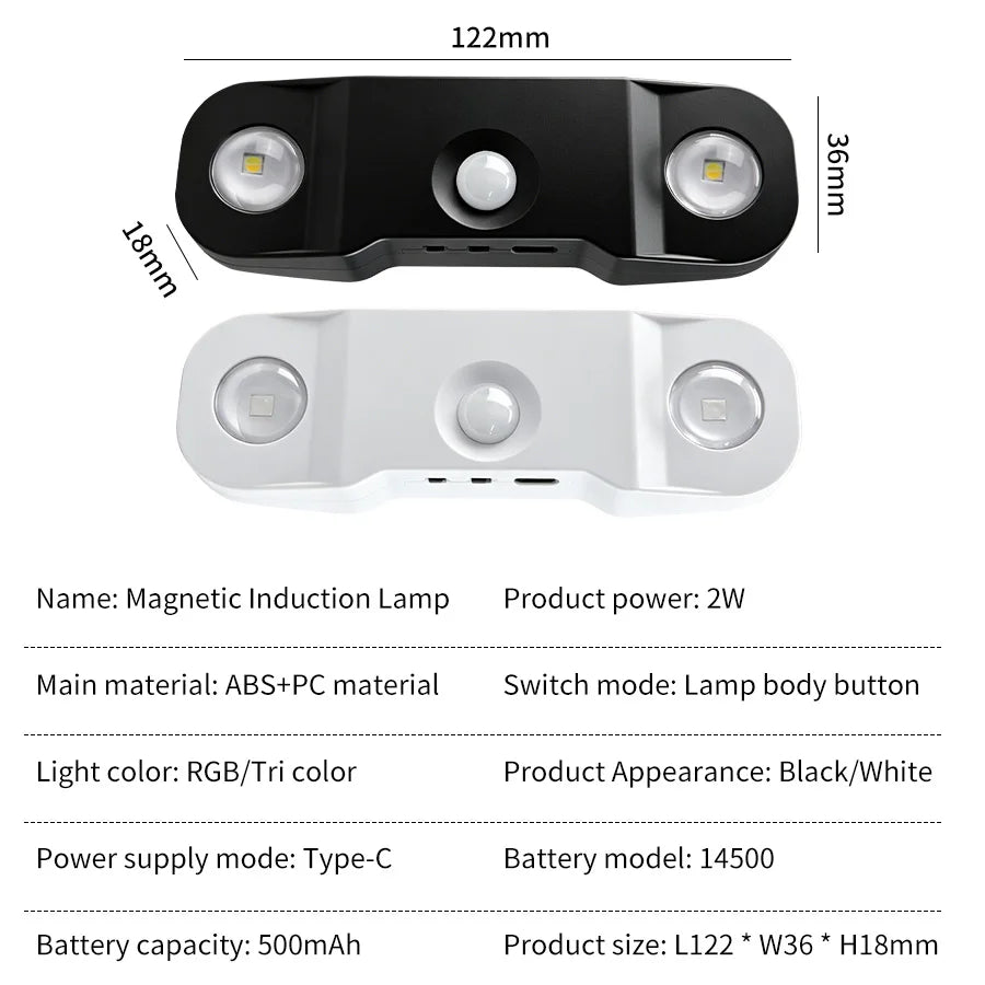 Veilleuse LED Rechargeable Magnétique PIR – Escalier Placard