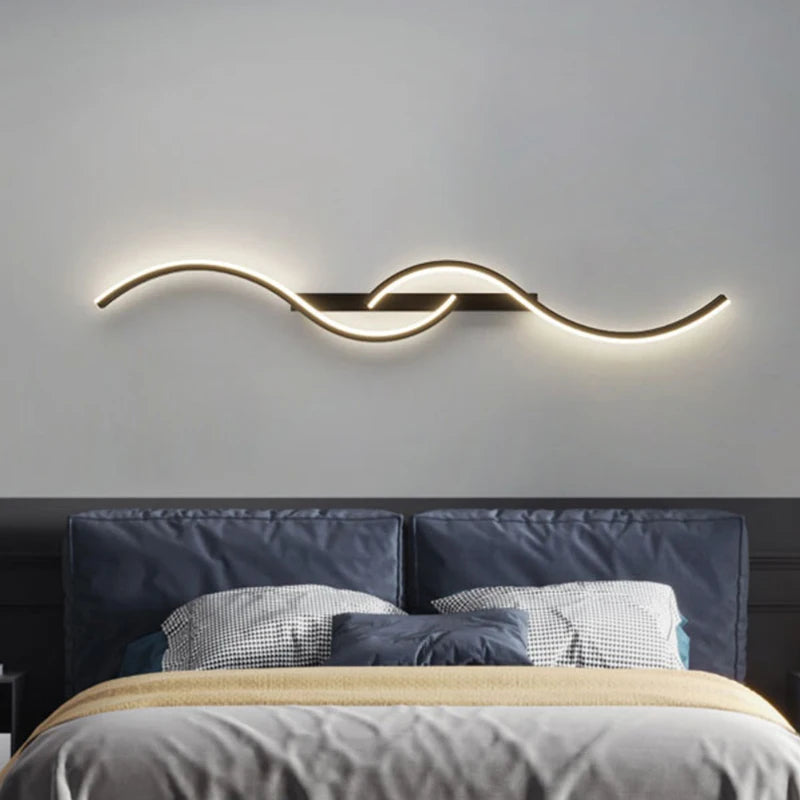 Applique LED Ondulée Aluminium – Chambre Salon Design Contemporain