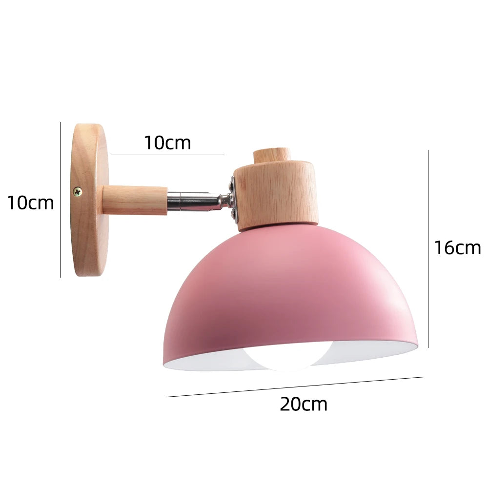 Wooden Wall Light Nordic Modern Bedroom Bedside Lamp Hallway Living Room Kitchen Industrial Wall Sconce E27 Home Decor Lighting