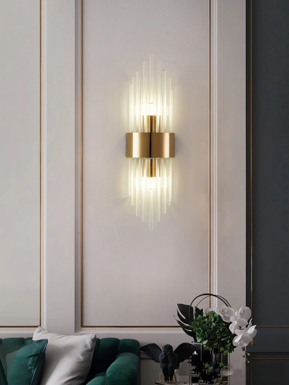 Applique Cristal Dorée G9 – Salon Chambre Style Luxe