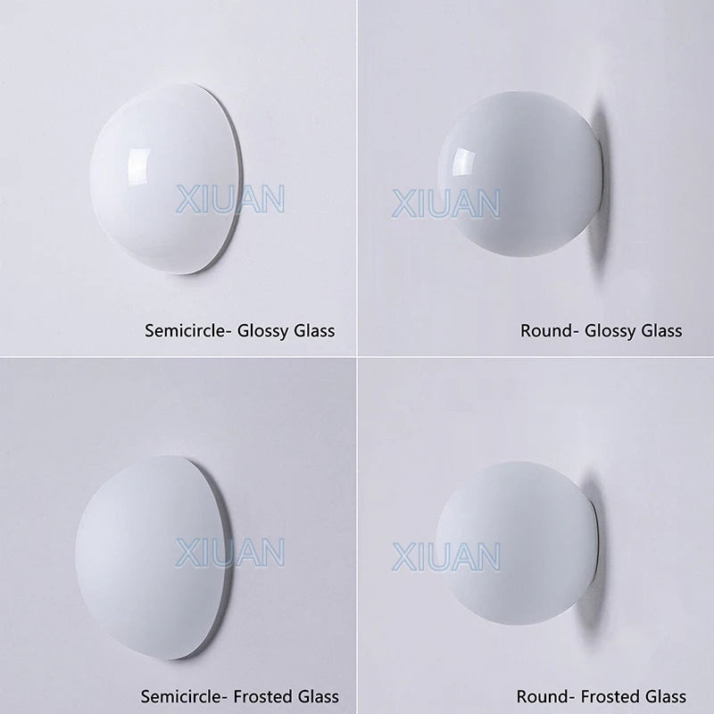 Applique Boule Verre Laiteux Français Bauhaus – Chambre Salle de Bain