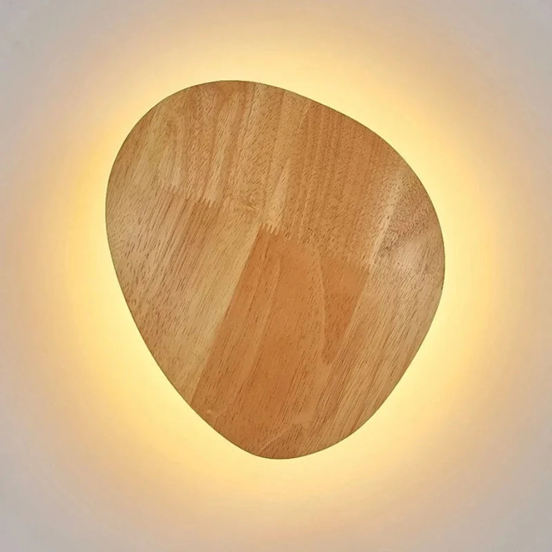 Applique Bois LED Ronde ou Ovale – Chambre Salon Bureau