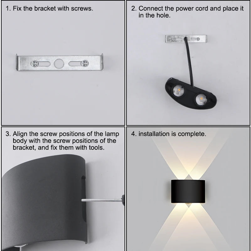 Applique LED Extérieure Haut/Bas – Jardin Porche Terrasse Moderne